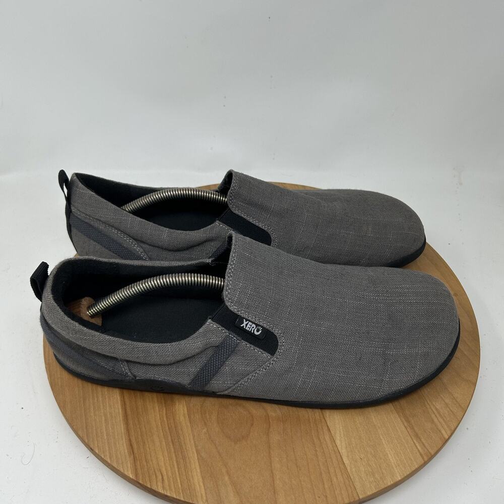 Xero Shoes Mens 14 Aptos Hemp Canvas Barefoot Slip Ons Gray Minimalist Casual